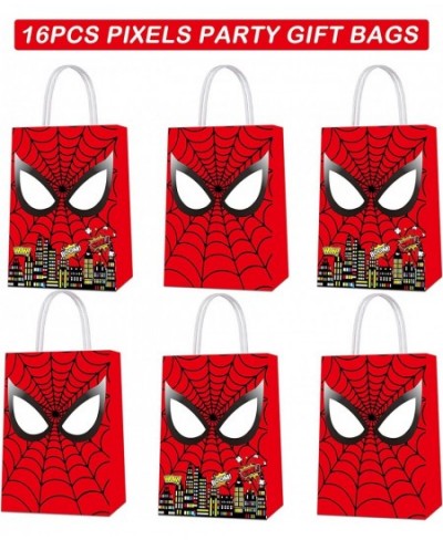 16 PCS Spider Web Party Gift Bags for Spider Theme Party Supplies Super Hero Party Favor Bags for Kids Birthday Party Decorat...