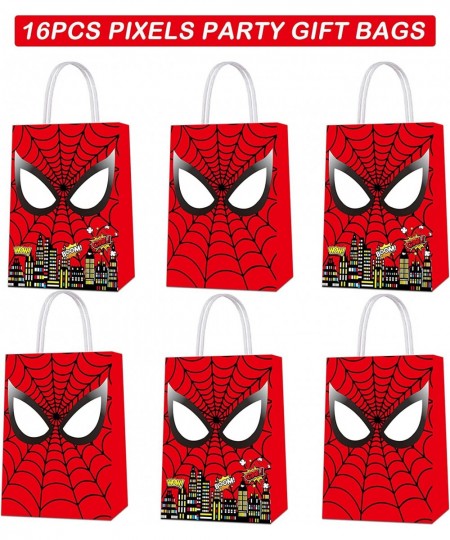 16 PCS Spider Web Party Gift Bags for Spider Theme Party Supplies Super Hero Party Favor Bags for Kids Birthday Party Decorat...