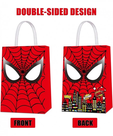 16 PCS Spider Web Party Gift Bags for Spider Theme Party Supplies Super Hero Party Favor Bags for Kids Birthday Party Decorat...