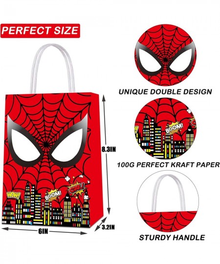 16 PCS Spider Web Party Gift Bags for Spider Theme Party Supplies Super Hero Party Favor Bags for Kids Birthday Party Decorat...