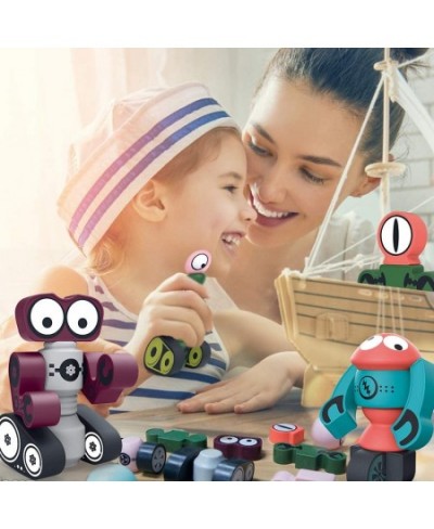 35PCS Magnetic Building Blocks Set Magnetic Robot Toys for Kids with Storage Box DIY Stacking Robots Building Toy STEM Educat...