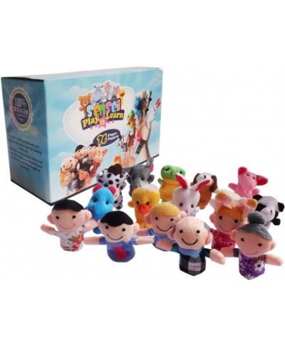 Sensei Play ‘n’ Learn Finger Family Puppets - People & Animals - 16 pcs - Finger Puppets Zoo Animals & Family Puppets For Kid...