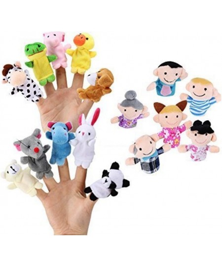 Sensei Play ‘n’ Learn Finger Family Puppets - People & Animals - 16 pcs - Finger Puppets Zoo Animals & Family Puppets For Kid...