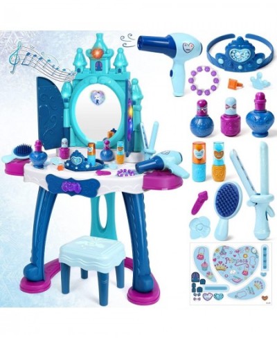 Kids Vanity Table Toys for 2 3 4 5 Year Old Girls Vanity Toddler Vanity Set for Little Girl with Sound Light Induction & Beau...