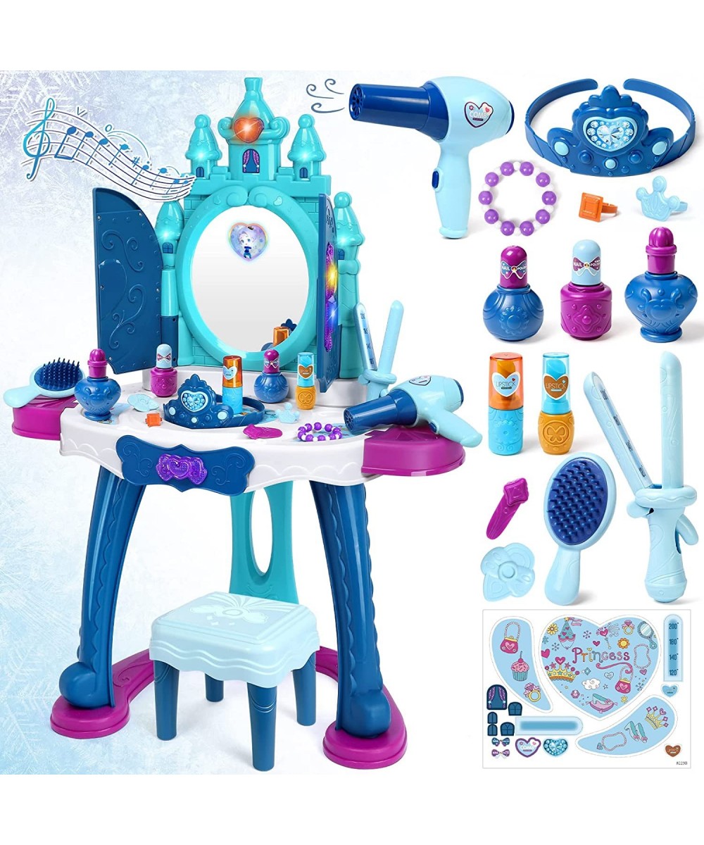 Kids Vanity Table Toys for 2 3 4 5 Year Old Girls Vanity Toddler Vanity Set for Little Girl with Sound Light Induction & Beau...