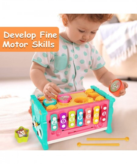 8 in 1 Toddler Activity Cube Educational Hammering Toys Sensory Fishing Games Xylophone Shape Sorter Busy Toy Baby Montessori...