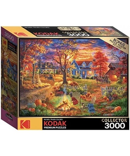 Autumn Village by Artist Abraham Hunter 3000 Piece Kodak Premium Jigsaw Puzzle $45.11 - Jigsaw Puzzles