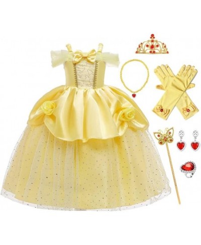 Girls Belle Costume Princess Birthday Christmas Party Halloween Beauty and The Beast Fancy Cosplay Dress w/Accessories $57.74...