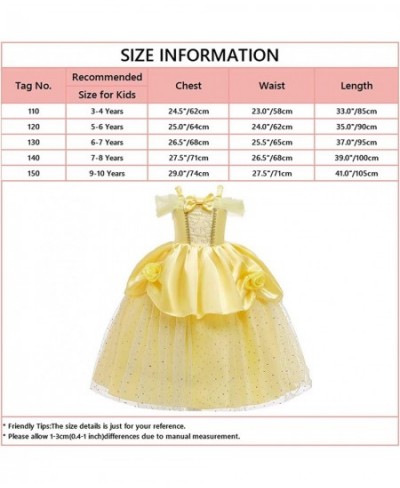 Girls Belle Costume Princess Birthday Christmas Party Halloween Beauty and The Beast Fancy Cosplay Dress w/Accessories $57.74...