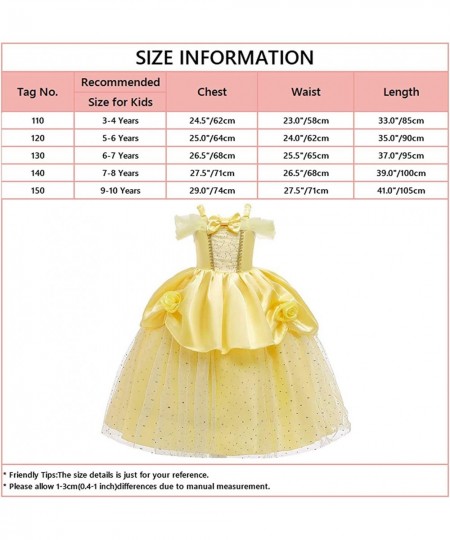 Girls Belle Costume Princess Birthday Christmas Party Halloween Beauty and The Beast Fancy Cosplay Dress w/Accessories $57.74...