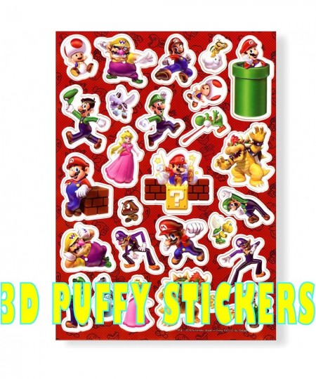 Sper Mario Brother Raised 3D Stickers Sheet x 2 Sheets $14.81 - Kids' Stickers