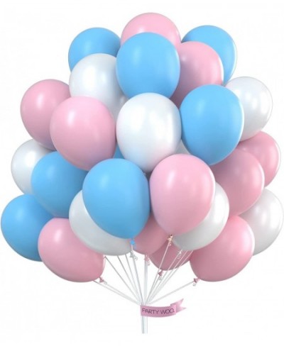 Blue Pink Balloons 100pcs 10 in Baby Blue Balloons Baby Pink Balloons White Balloons Pink and Blue Balloons for Gender Reveal...