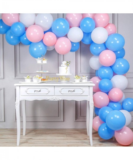 Blue Pink Balloons 100pcs 10 in Baby Blue Balloons Baby Pink Balloons White Balloons Pink and Blue Balloons for Gender Reveal...