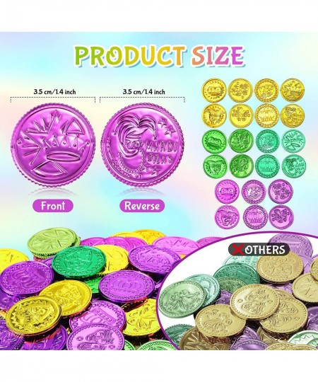 160 Pcs Mardi Gras Coins Plastic Gold Coins Green Purple Gold Fake Gold Coins Mardi Gras Decorations Centerpiece Mardi Gras T...