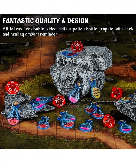 Healing Potion Tokens Acrylic Set of 15 DND Accessories for Dungeons and Dragons 5th Edition $26.24 - Game Accessories