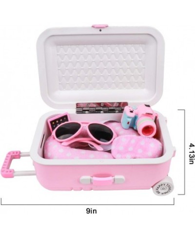 18 Inch Doll Travel Play Set - Doll Accessories with Carry on Suitcase Luggage 3 Sets of Doll Clothes Doll Travel Gear Play S...