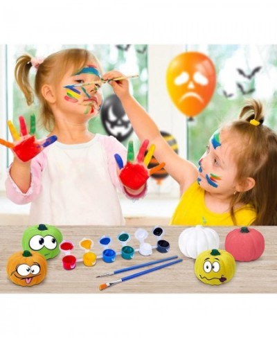 Halloween Crafts for Kids 6 Pcs DIY Coloring Paint Halloween Squishy Toys Kit Slow Rising Squishies White Pumpkins Decoration...