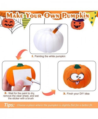 Halloween Crafts for Kids 6 Pcs DIY Coloring Paint Halloween Squishy Toys Kit Slow Rising Squishies White Pumpkins Decoration...