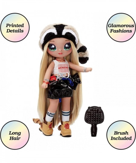 Na Na Na Surprise Teens 11" Fashion Doll Gretchen Stripes Soft Poseable Blonde Hair Cute Animal-inspired Raccoon Hat Outfit &...