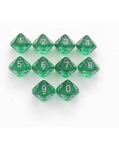 Chessex: d10 Translucent 10 Dice Set: Green and White - Revised $22.97 - Game Accessories