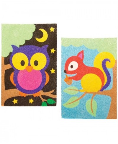 AW883 Woodland Animal Sand Art Pictures - Pack of 8 For Children to Decorate and Display Ideal Kids Arts and Crafts Project a...