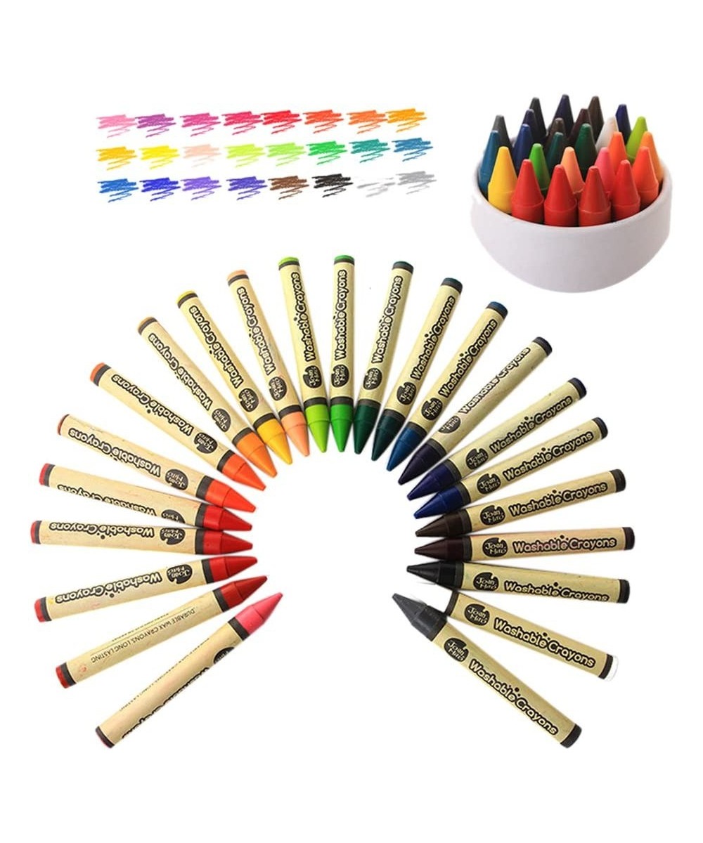 24 Kids Crayons Toddlers Paint eco-Crayons Sticks Toys Child Safety Non-Toxic Washable Fun Markers Coloring Paint Kit Drawing...