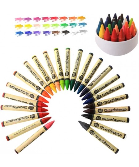 24 Kids Crayons Toddlers Paint eco-Crayons Sticks Toys Child Safety Non-Toxic Washable Fun Markers Coloring Paint Kit Drawing...