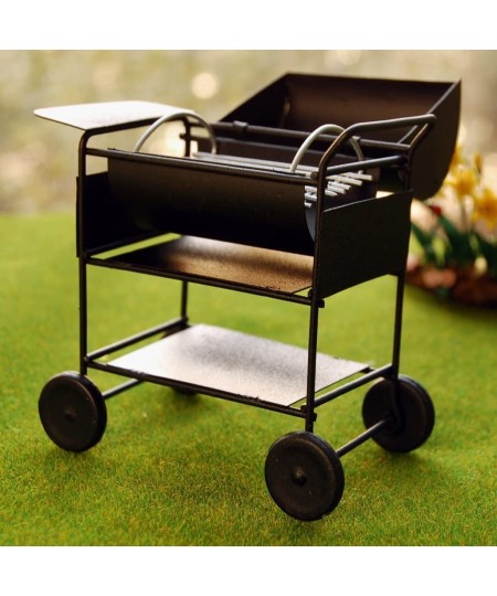 Miniature BBQ Grill Oven Model 1:12 Dollhouse Cooking Tool Garden Decoration Kicthen Accessories Roasting Cart Firewood Rack ...