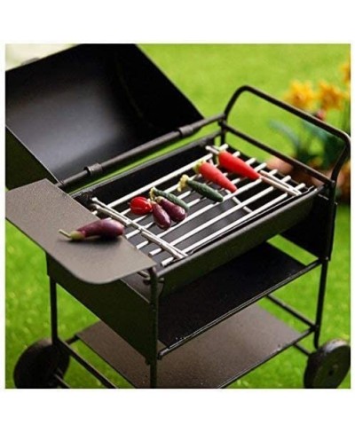 Miniature BBQ Grill Oven Model 1:12 Dollhouse Cooking Tool Garden Decoration Kicthen Accessories Roasting Cart Firewood Rack ...