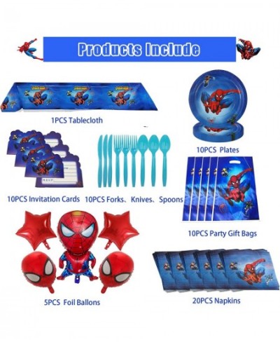 Spiderman Birthday Party Supplies 171Pcs Birthday Party Decorations For Kids Include Birthday Banner Cake Topper Cupcake Topp...