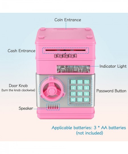 Piggy Bank Girls Toys Gifts for 4 5 6 7 8 Year Old Girls Electronic Mini ATM Machine Piggy Bank for Real Money Coin Bank with...