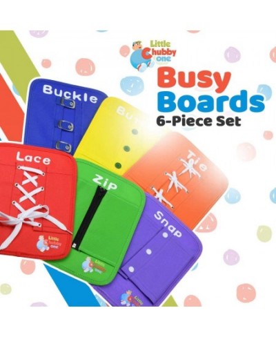 Busy Board Set - 8x10 Inches - Learning Activity Toy - Educational Helps Develop Motor & Dress Skills - Color Hand Eye Coordi...