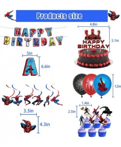 Spiderman Birthday Party Supplies 171Pcs Birthday Party Decorations For Kids Include Birthday Banner Cake Topper Cupcake Topp...