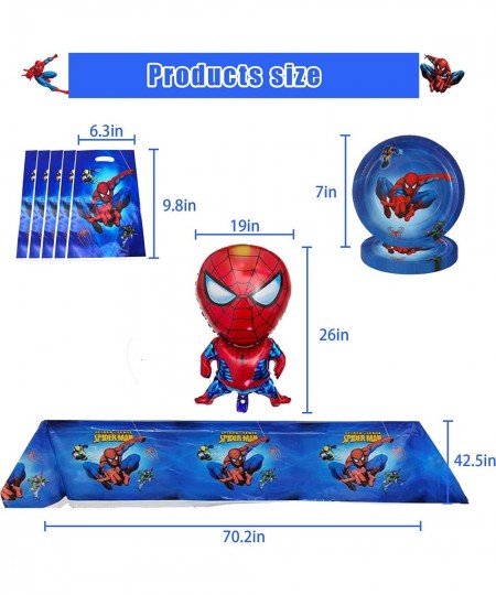 Spiderman Birthday Party Supplies 171Pcs Birthday Party Decorations For Kids Include Birthday Banner Cake Topper Cupcake Topp...