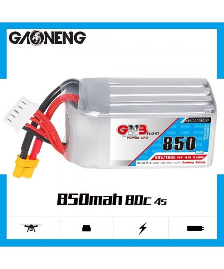 2pcs GNB 850mAh 4S 14.8V 80C RC Air Drone LiPo Battery XT30 $74.47 - Hobby Remote & App Controlled Vehicle Parts