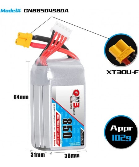 2pcs GNB 850mAh 4S 14.8V 80C RC Air Drone LiPo Battery XT30 $74.47 - Hobby Remote & App Controlled Vehicle Parts