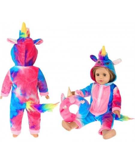 18 inch Doll Clothes and Accessories-Unicorn Doll Costume Colorful Tie-Dyed Pajamas Sleeping Bag Set for 18 inch Girl Doll Mo...