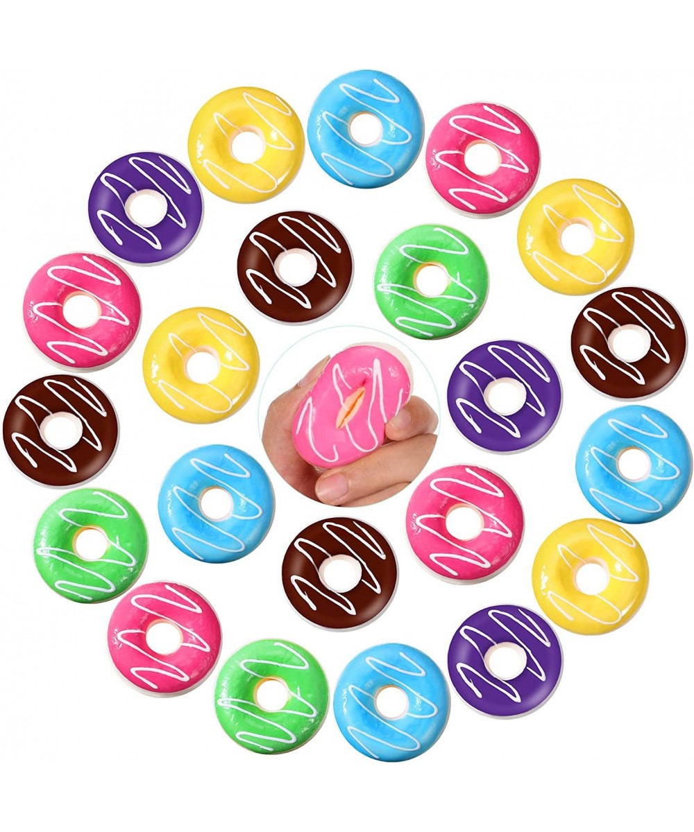 24 Pcs Rainbow Donut Stress Balls Stress Relief Donut Squishies for Kids Slow Rising Party Supplies 2 x 0.8 Inches Fake Donut...