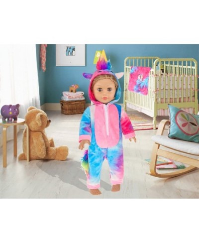 18 inch Doll Clothes and Accessories-Unicorn Doll Costume Colorful Tie-Dyed Pajamas Sleeping Bag Set for 18 inch Girl Doll Mo...