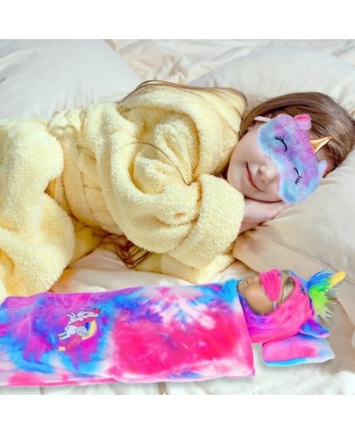 18 inch Doll Clothes and Accessories-Unicorn Doll Costume Colorful Tie-Dyed Pajamas Sleeping Bag Set for 18 inch Girl Doll Mo...