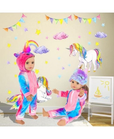 18 inch Doll Clothes and Accessories-Unicorn Doll Costume Colorful Tie-Dyed Pajamas Sleeping Bag Set for 18 inch Girl Doll Mo...