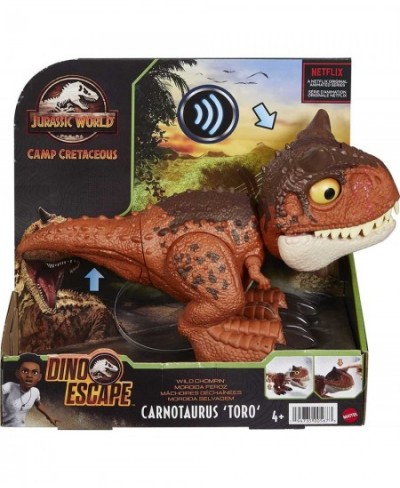 Jurassic World Camp Cretaceous Chompin’ Carnotaurus Toro Dinosaur Action Figure Toy Gift with Button-Activated Chomping and O...