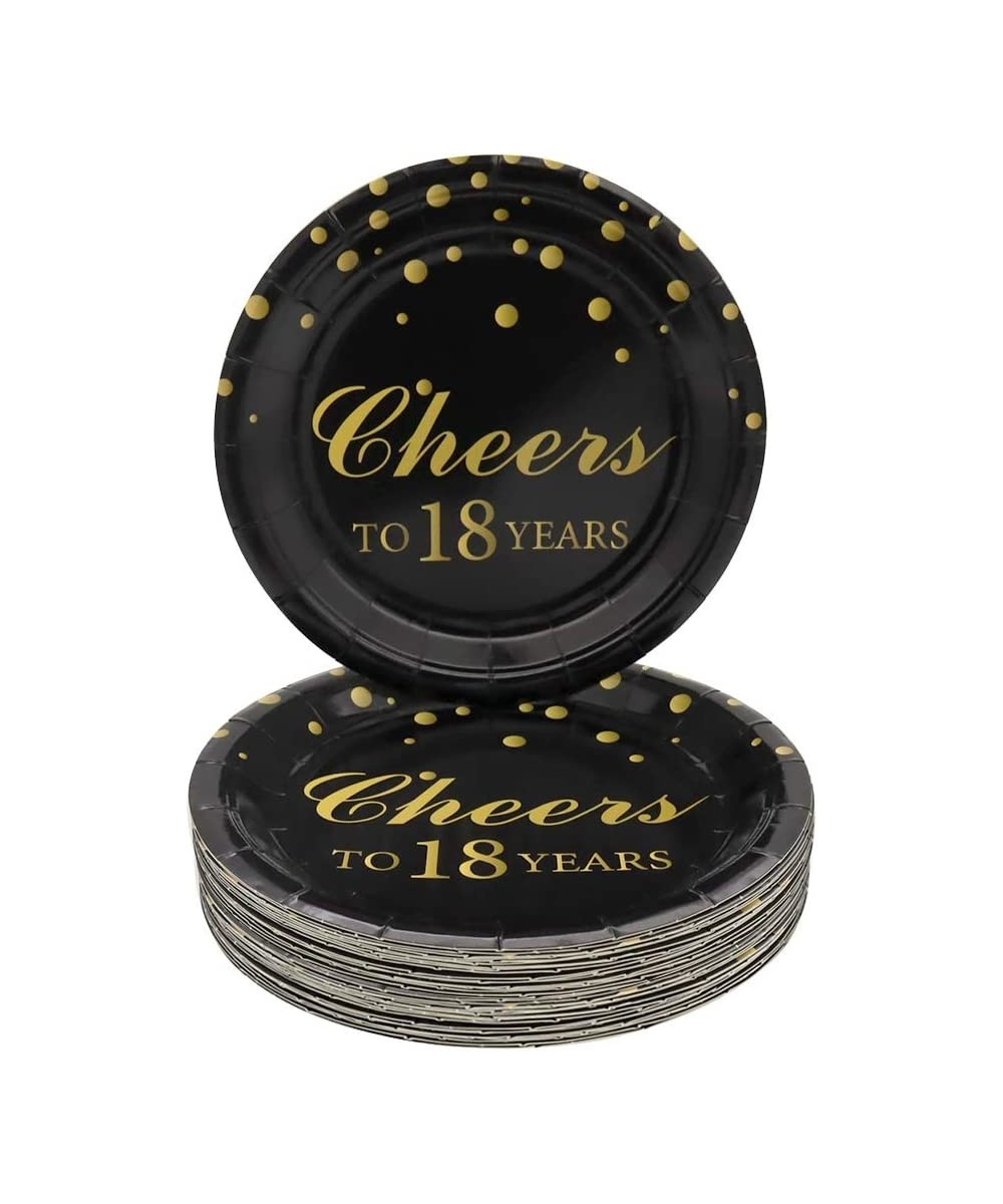 18th Birthday Party Supplies 50 PCS Cheers to 18 Years Disposable 7 Inch Paper Plates Dessert Plates for 18 Years Anniversary...