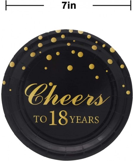 18th Birthday Party Supplies 50 PCS Cheers to 18 Years Disposable 7 Inch Paper Plates Dessert Plates for 18 Years Anniversary...