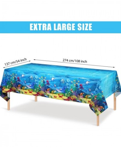 3 Pieces Sea Party Tablecloth Plastic Ocean Animals Table Cover Underwater Creatures Ocean Sea Life Tablecloth for Kids Ocean...