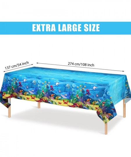 3 Pieces Sea Party Tablecloth Plastic Ocean Animals Table Cover Underwater Creatures Ocean Sea Life Tablecloth for Kids Ocean...