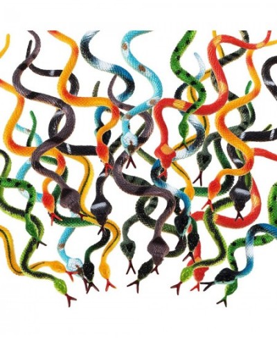 32 Pieces Plastic Snakes 4 Inch Rain Forest Snakes Realistic Rubber Snake Assorted Colorful Fake Snake Toys for Boys and Girl...