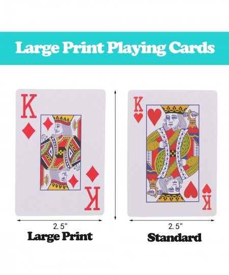 Playing Cards Large Print for Adults - 2 Packs Large Print Playing Cards for Seniors Vision Impaired Low Vision Crowd for Bla...