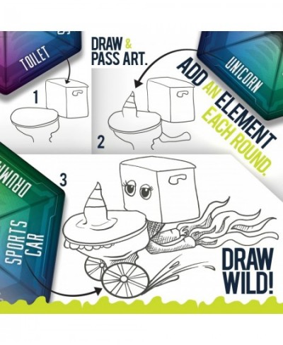 SketchaMoley Silliest Family Drawing Game! 1-6+ Players. 66 Prompt Cards. Creative Fun Activity Mashup Art Class for Wild Ima...