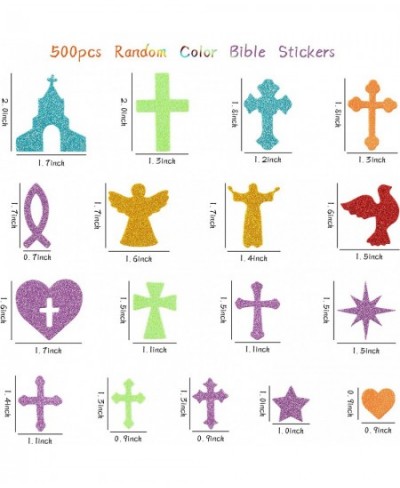 500pcs Christian Glitter Stickers Foam Self-Adhesive Bible Multi-Colour Art Craft Project Assorted Glittery Sticky Embellishm...